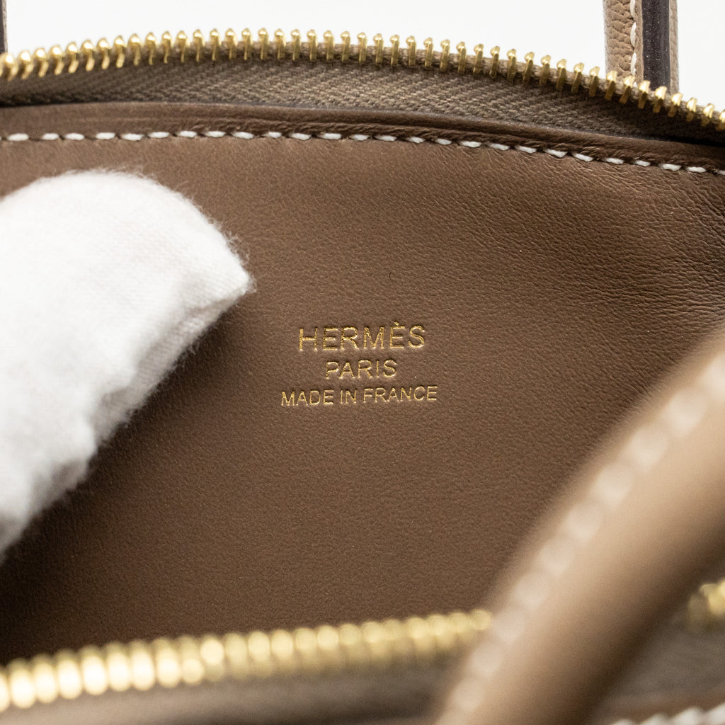 HERMES MINI BOLIDE CHÈVRE MYSORE ETOUPE GHW