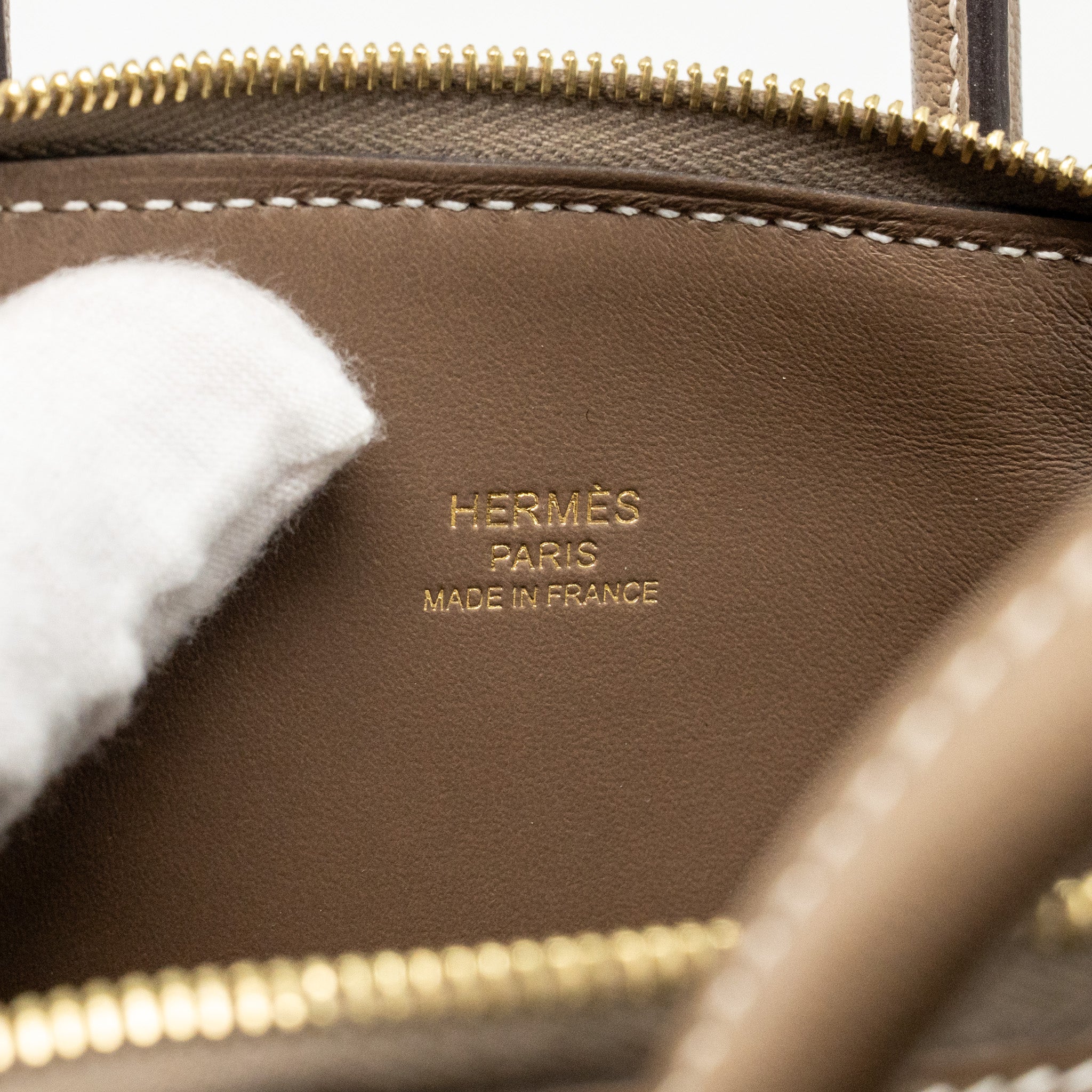 HERMES MINI BOLIDE CHÈVRE MYSORE ETOUPE GHW