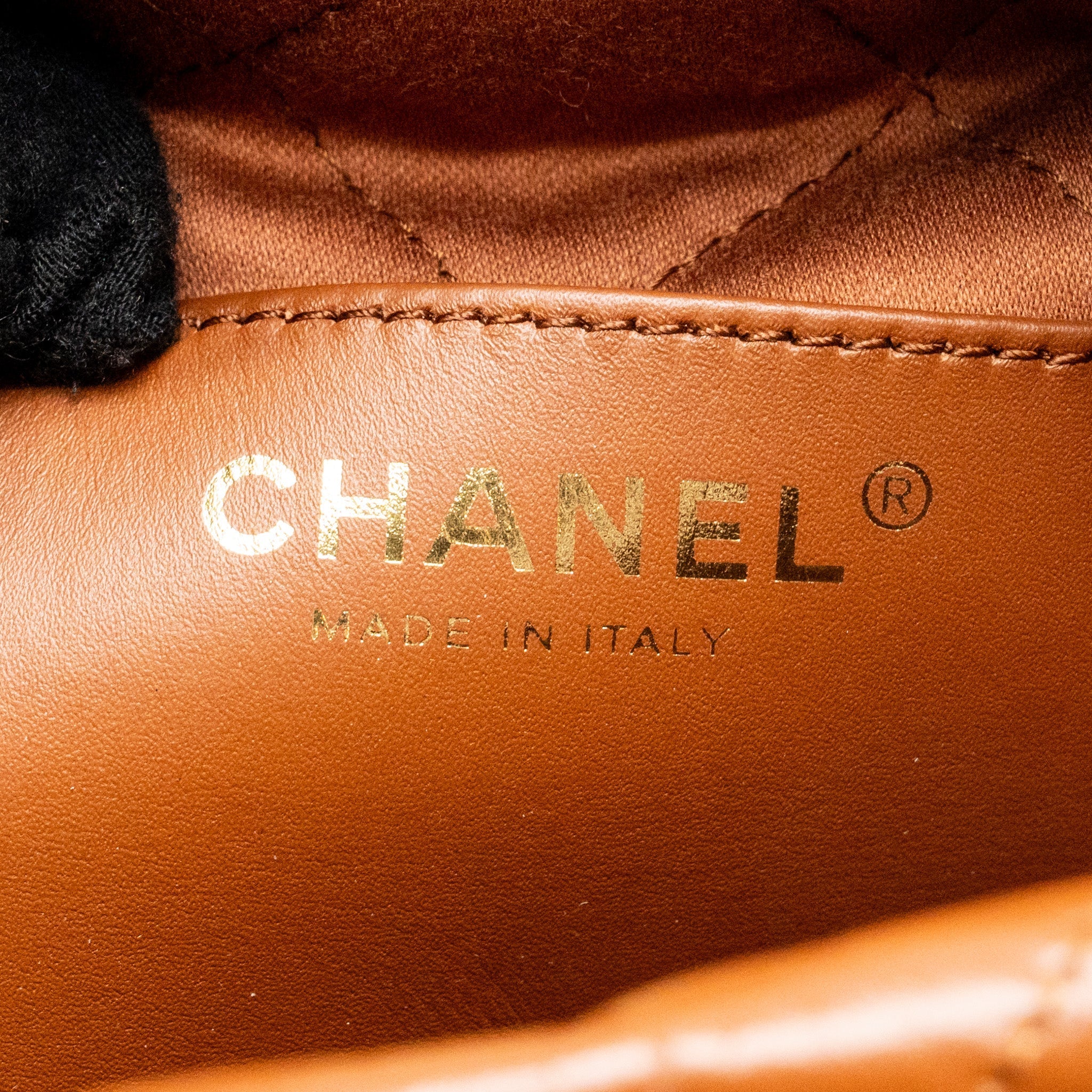 CHANEL MINI 22 BAG SHINY CALFSKIN CARAMEL GHW (MICROCHIP)