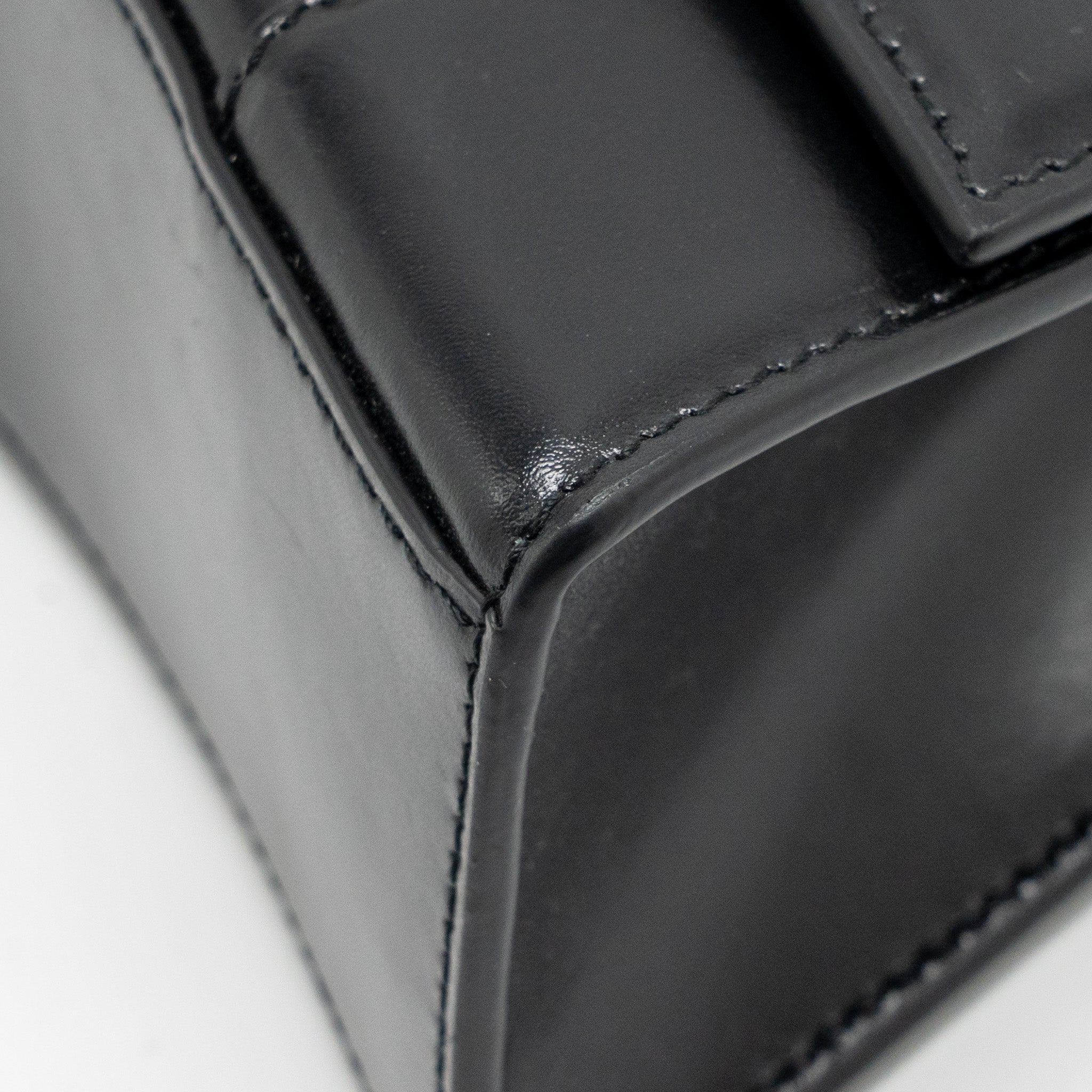 BALENCIAGA HOURGLASS BAG XS CALFSKIN BLACK GHW