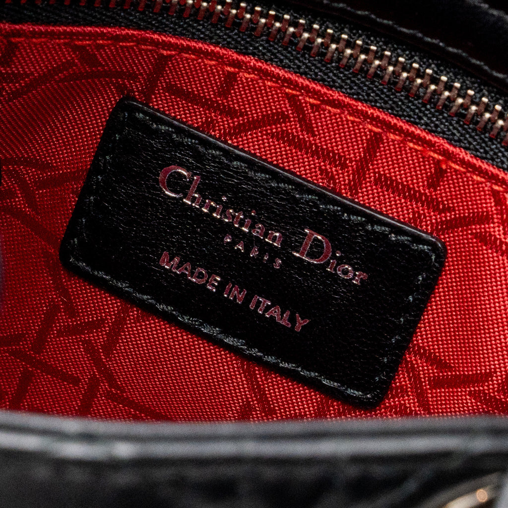 DIOR MINI LADY DIOR LAMBSKIN BLACK SHW
