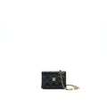 CHANEL 21A FLAP CARD HOLDER WITH CHAIN BLACK GHW