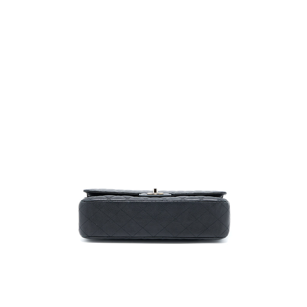 CHANEL MEDIUM CLASSIC DOUBLE FLAP BAG CAVIAR BLACK SHW