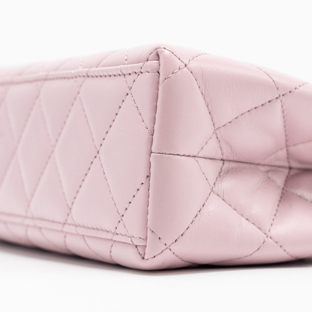 CHANEL MINI KELLY SHOPPING TOTE BAG CALFSKIN 24A LIGHT PINK GHW (MICROCHIP)