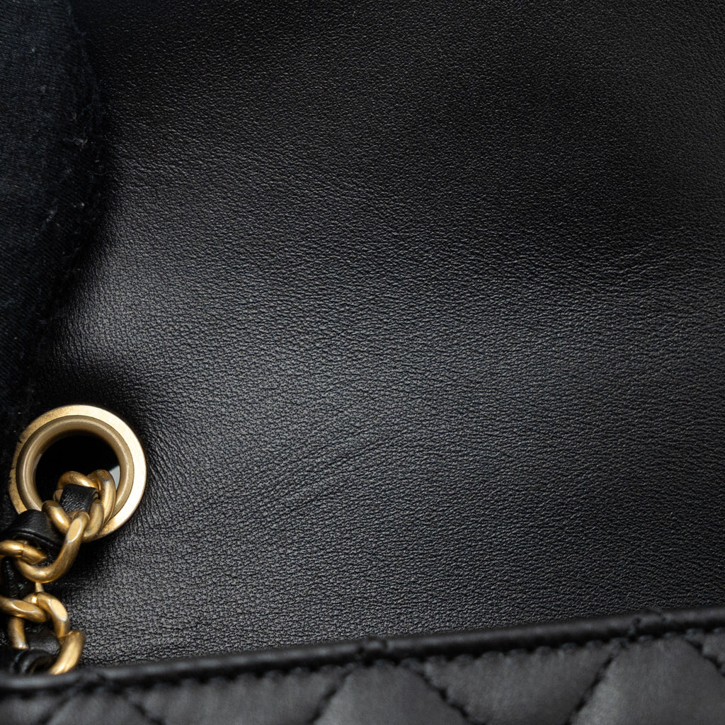 CHANEL 23K PEARL CRUSH MINI RECTANGULAR FLAP BAG LAMBSKIN BLACK GHW (MICROCHIP)