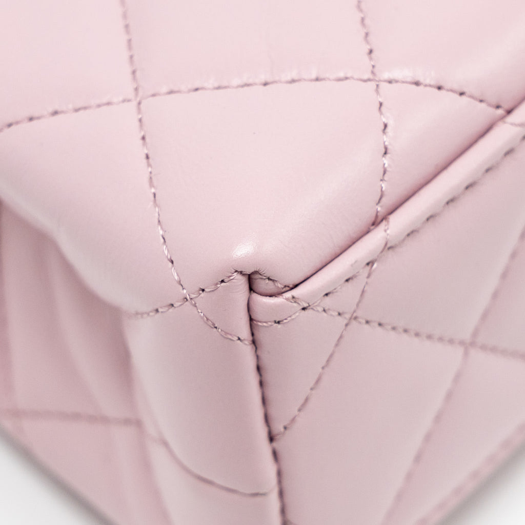 CHANEL MINI KELLY SHOPPING TOTE BAG CALFSKIN 24A LIGHT PINK GHW (MICROCHIP)