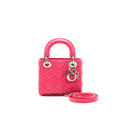 CHRISTIAN DIOR MINI LADY DIOR LAMBSKIN HOT PINK WITH SHW