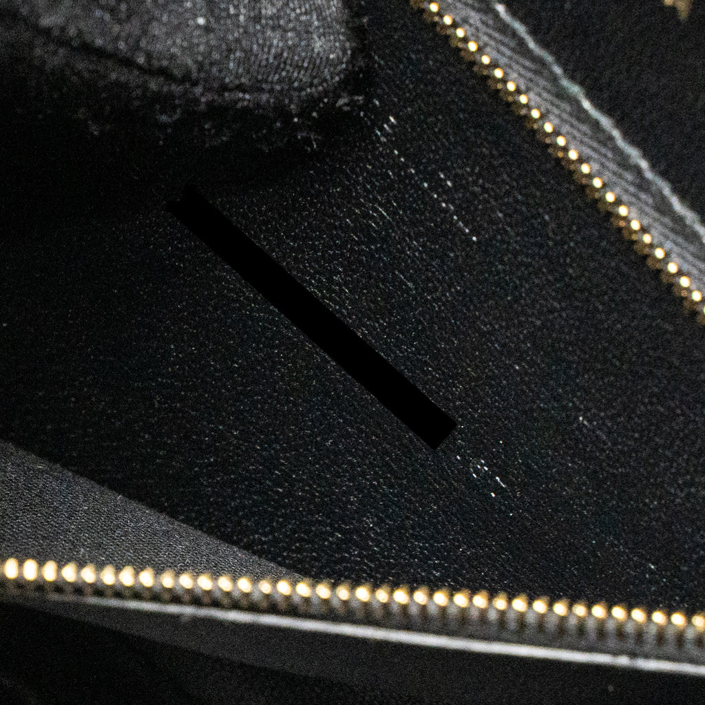 BALENCIAGA SMALL HOURGLASS BAG CROC-EMBOSSED CALFSKIN BLACK GHW
