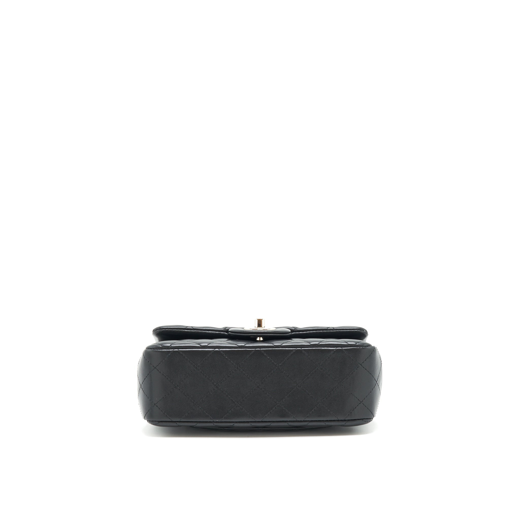 CHANEL MINI RECTANGULAR FLAP BAG LAMBSKIN BLACK SHW