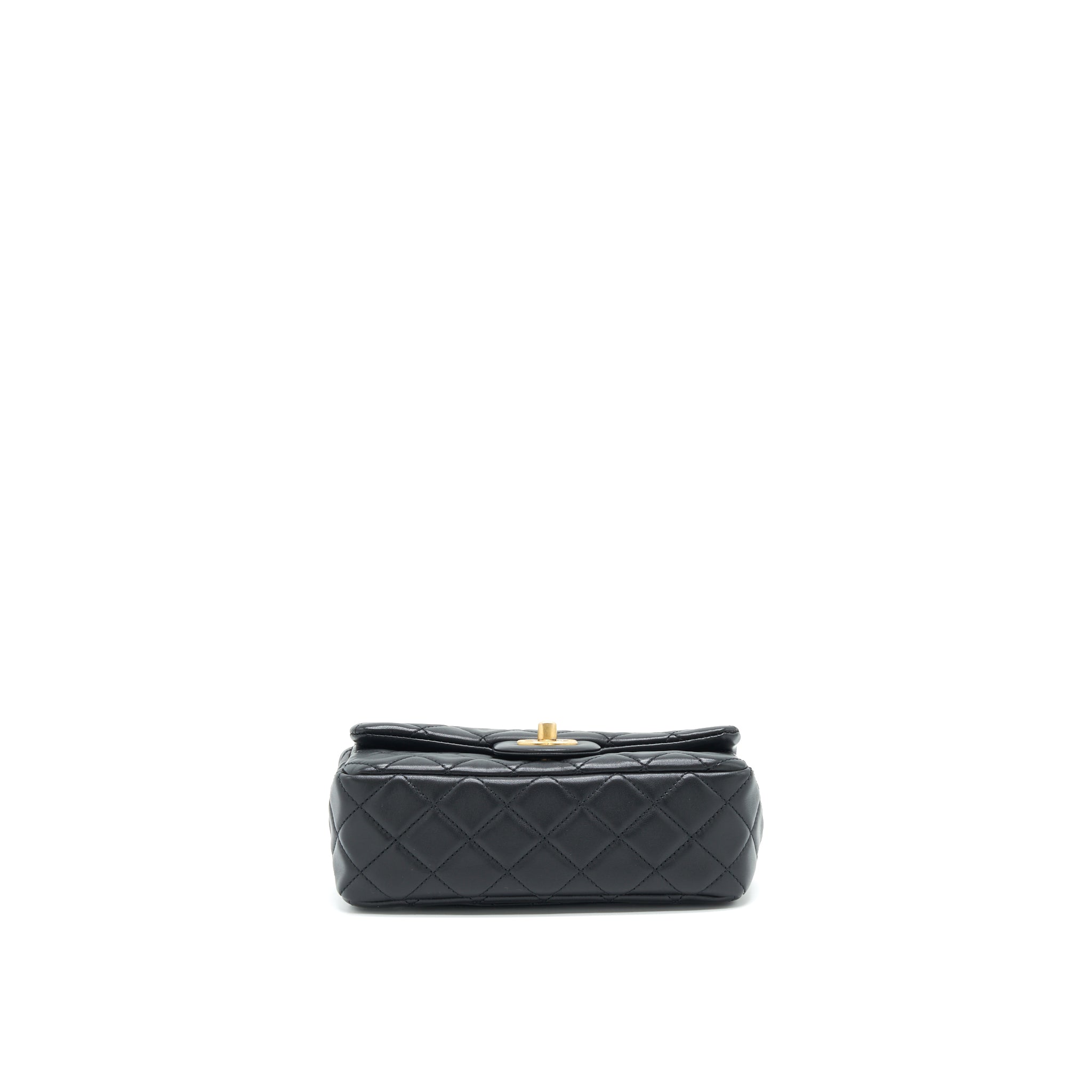 CHANEL PEARL CRUSHED MINI RECTANGULAR FLAP IN BLACK