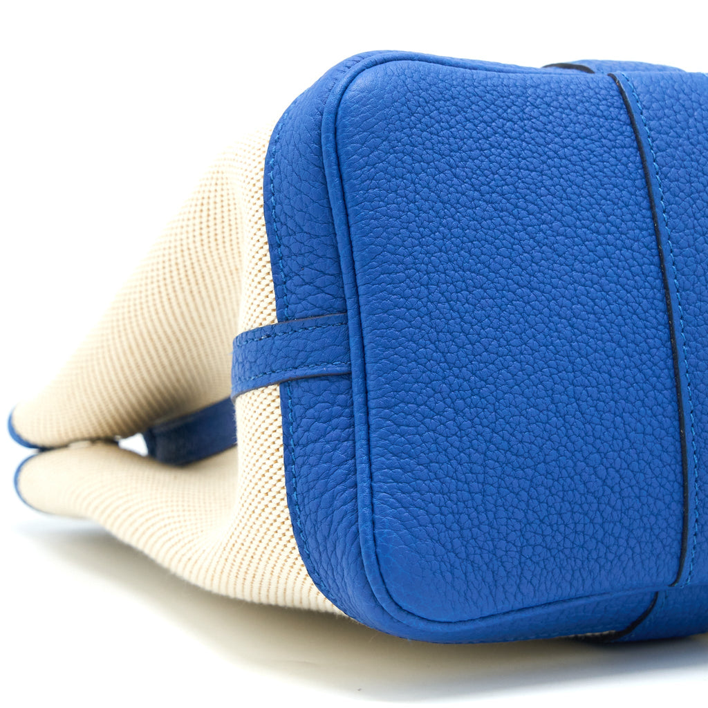 HERMES GARDEN PARTY 30 TWILL H CANVAS/NEGONDA ECRU-DESERT/BLUE FRANCE SHW