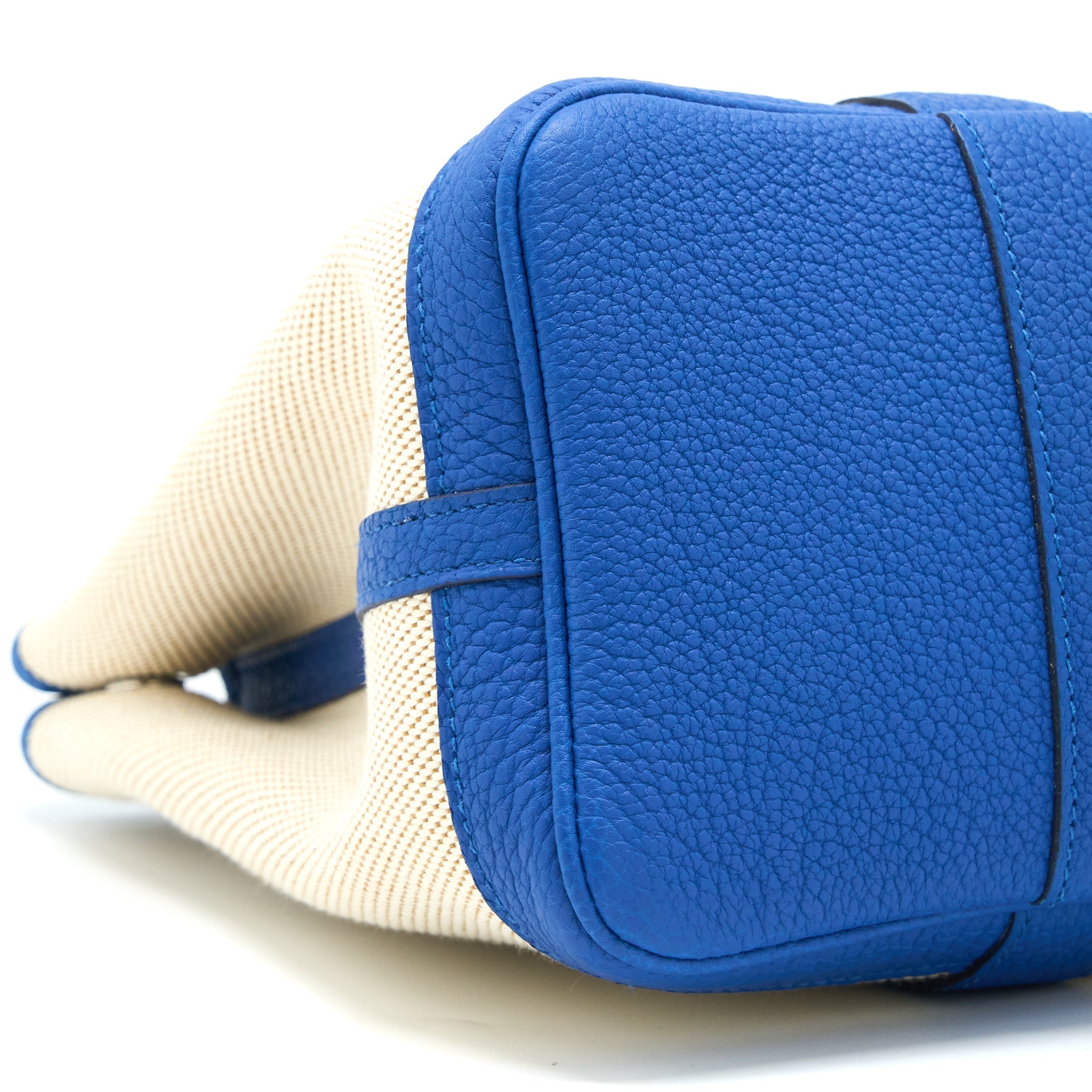 HERMES GARDEN PARTY 30 TWILL H CANVAS/NEGONDA ECRU-DESERT/BLUE FRANCE SHW
