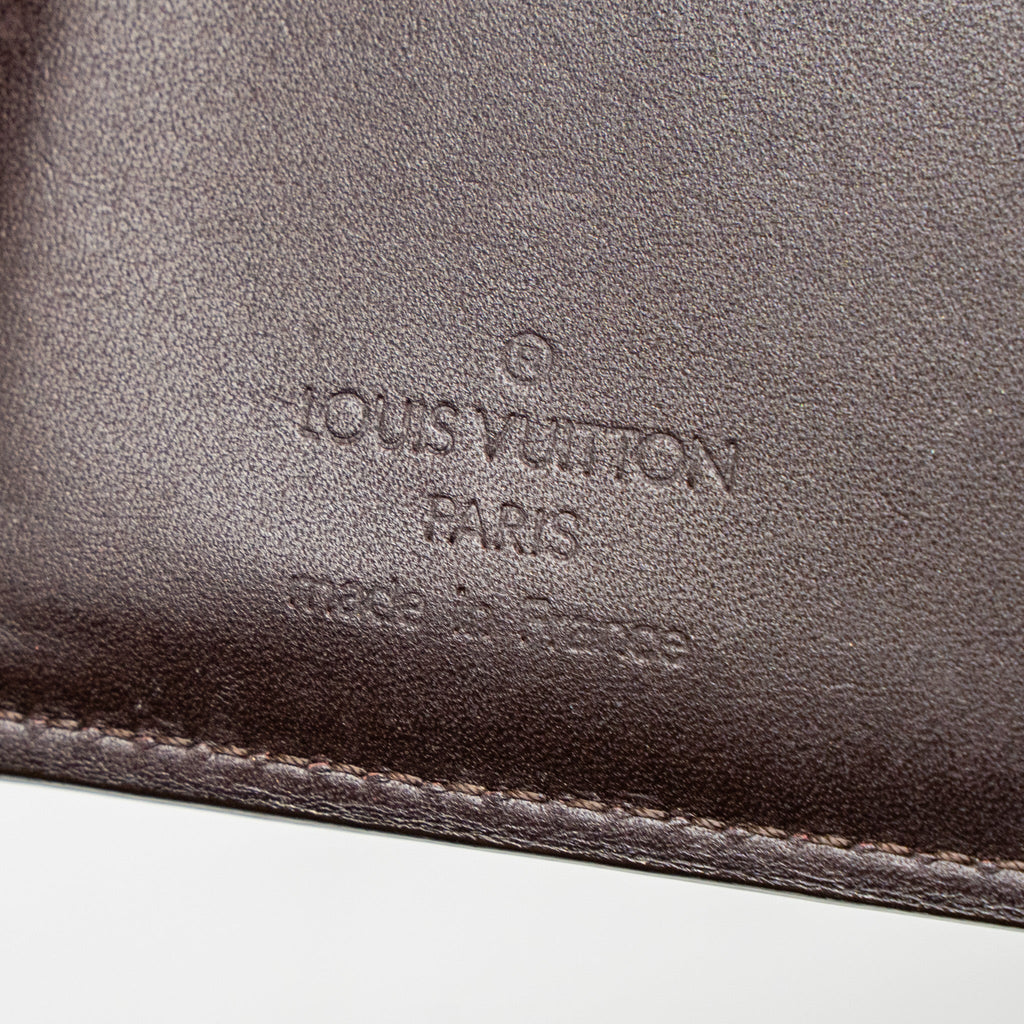 LOUIS VUITTON PORTEFEUILLE VIENNOIS PURSE WALLET MONOGRAM VERNIS AMARANTE GHW