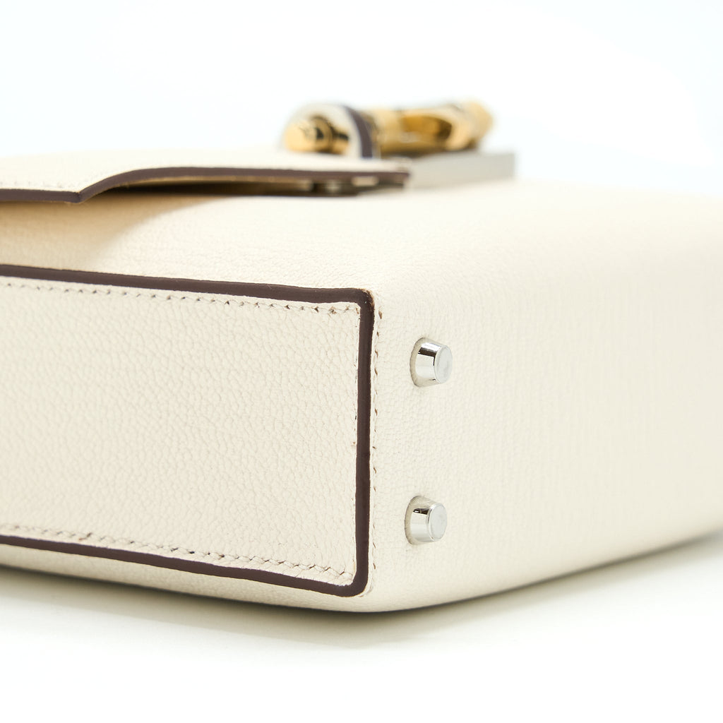 HERMES MINI VERROU BAG CHEVRE MYSORE NATA WITH HAVANE/TCHAI/ETOUPE HARDWARE