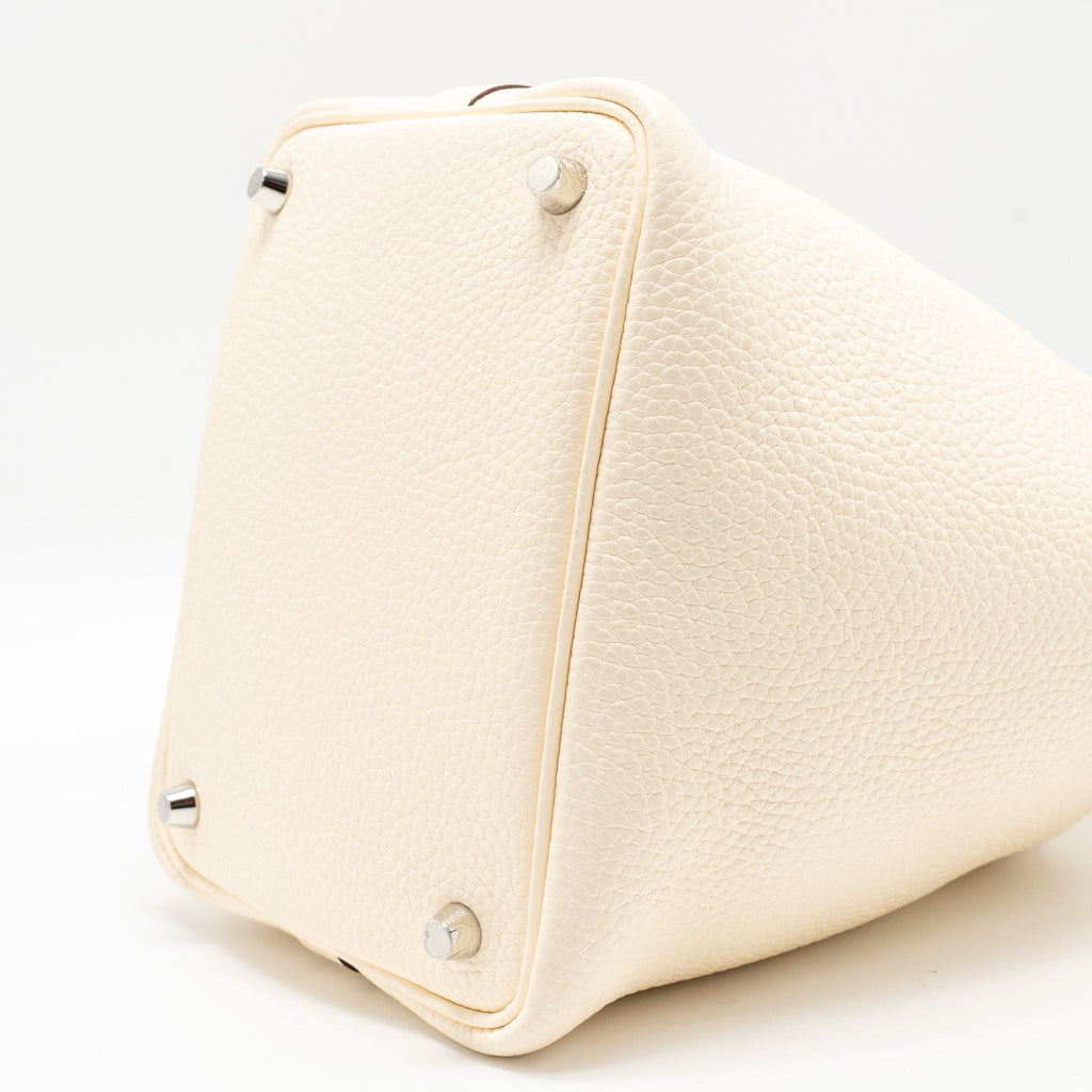 HERMES PICOTIN 18 LOCK BAG CLEMENCE NATA/JAUNE POUSSIN SHW