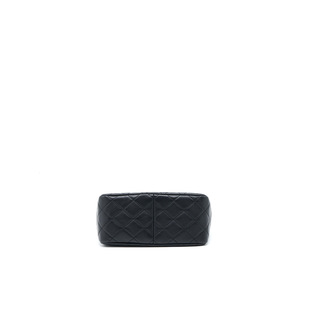 CHANEL 23C PEARL CRUSH HOBO BAG LAMBSKIN BLACK BRUSHED GHW (MICROCHIP)