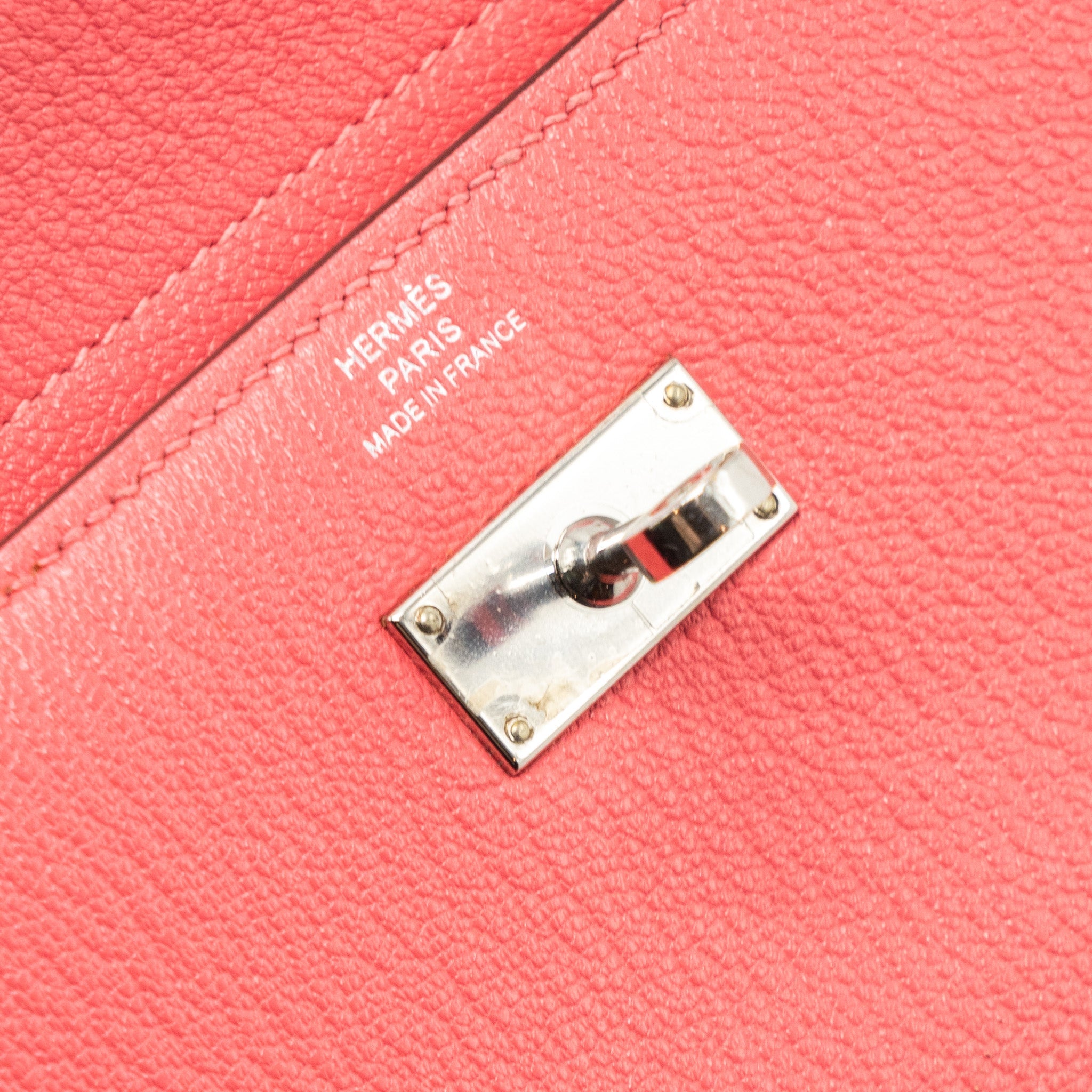 HERMES KELLY COMPACT WALLET CHEVRE MYSORE ROSE AZALEE SHW