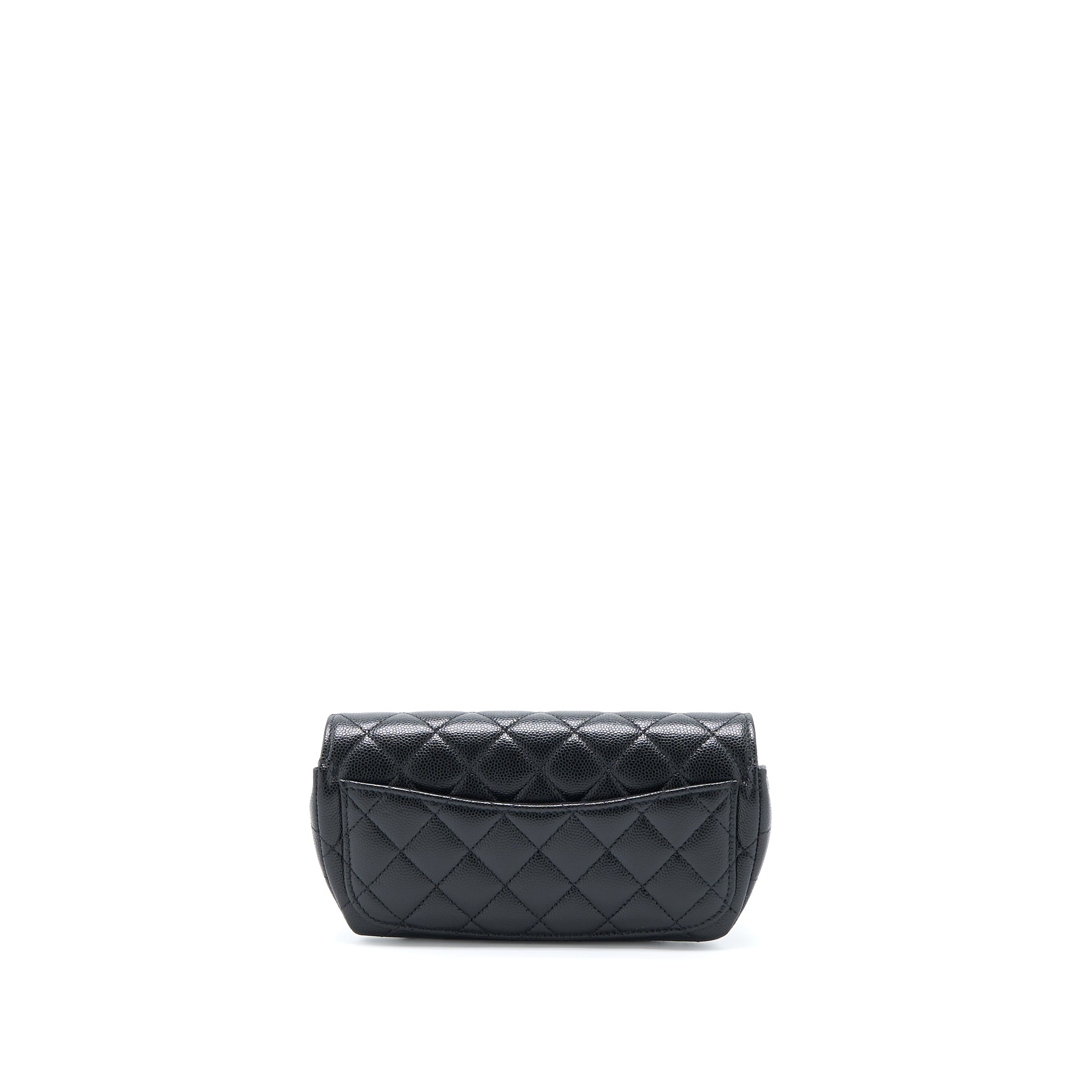 CHANEL FLAP GLASSES CASE WITH CHAIN CAVIAR BLACK SHW