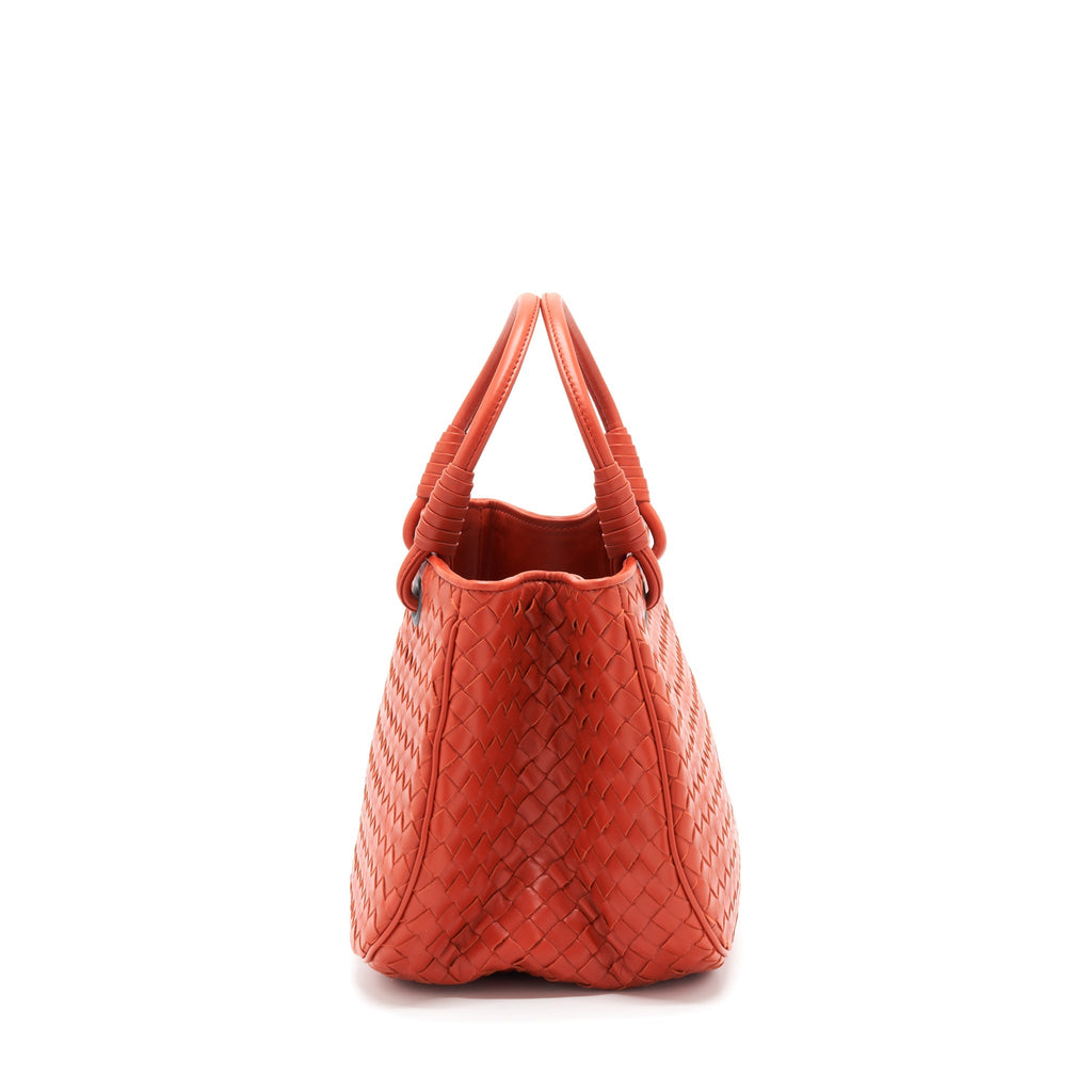 BOTTEGA VENETA TOTE BAG ORANGE RUTHENIUM GOLD HARDWARE