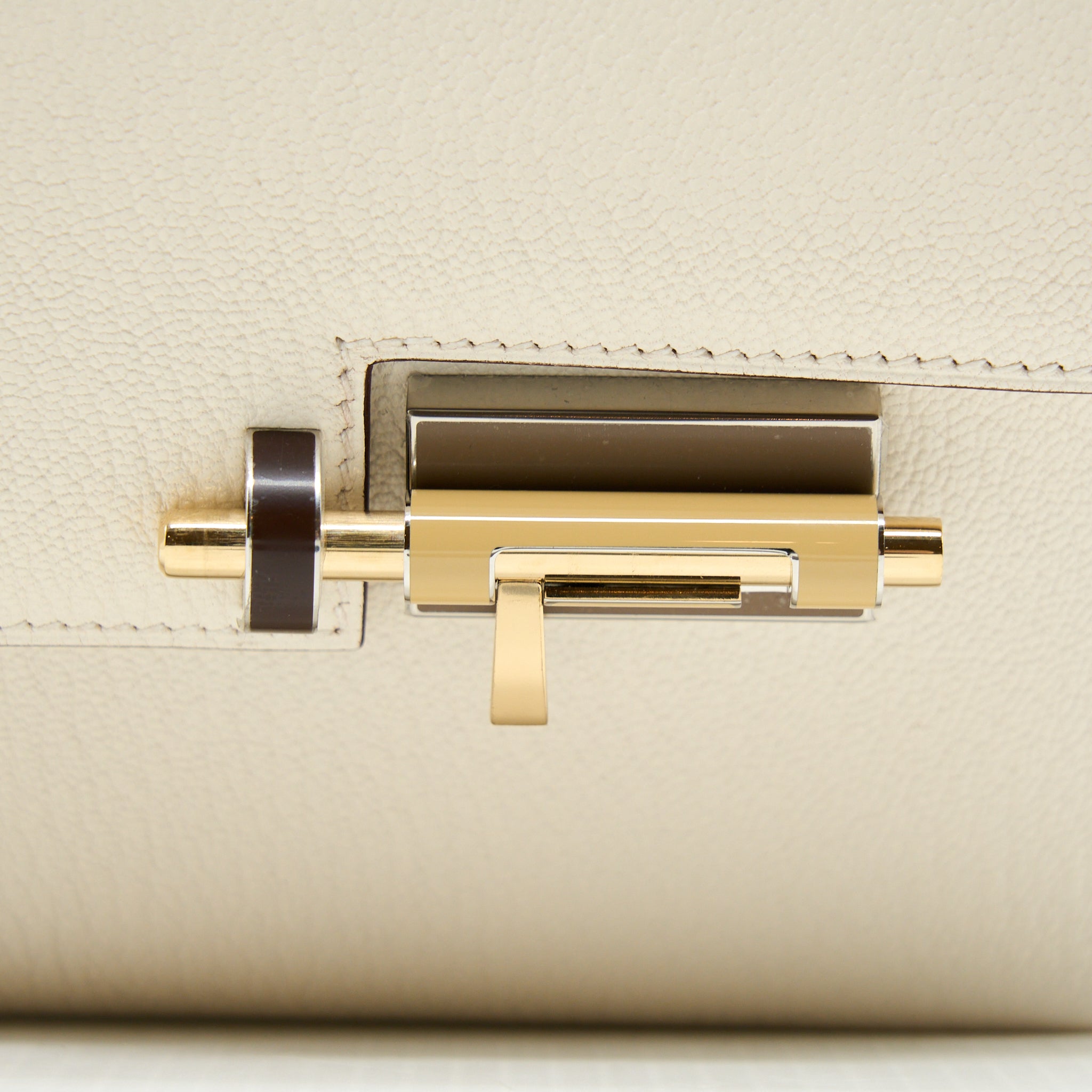 HERMES MINI VERROU BAG CHEVRE MYSORE NATA WITH HAVANE/TCHAI/ETOUPE HARDWARE