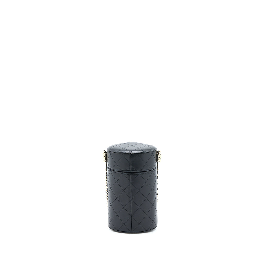 CHANEL VERTICAL CLUTCH WITH CHAIN LAMBSKIN BLACK LGHW