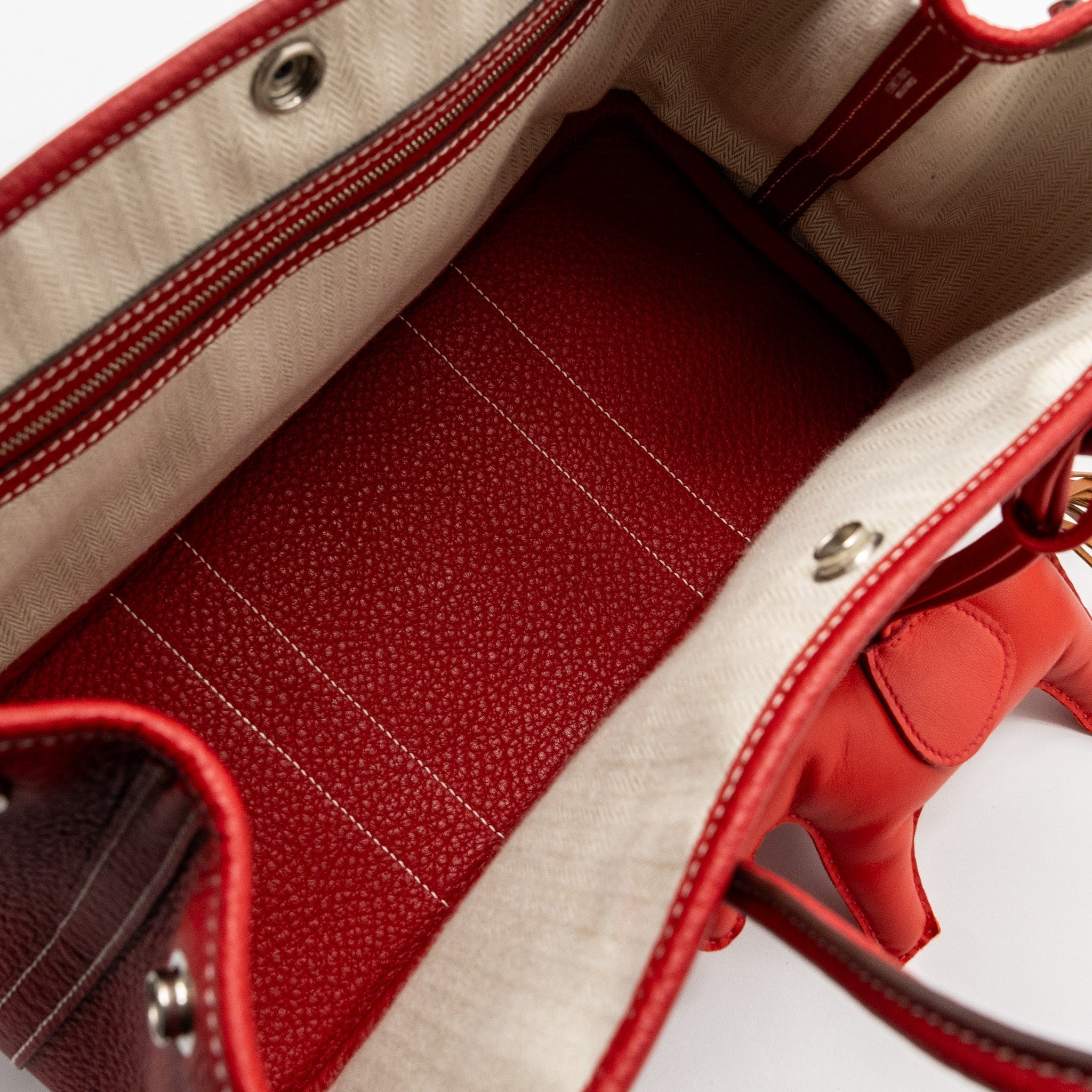 HERMES GARDEN PARTY 30 NEGONDA LEATHER ROUGE CASAQUE SHW