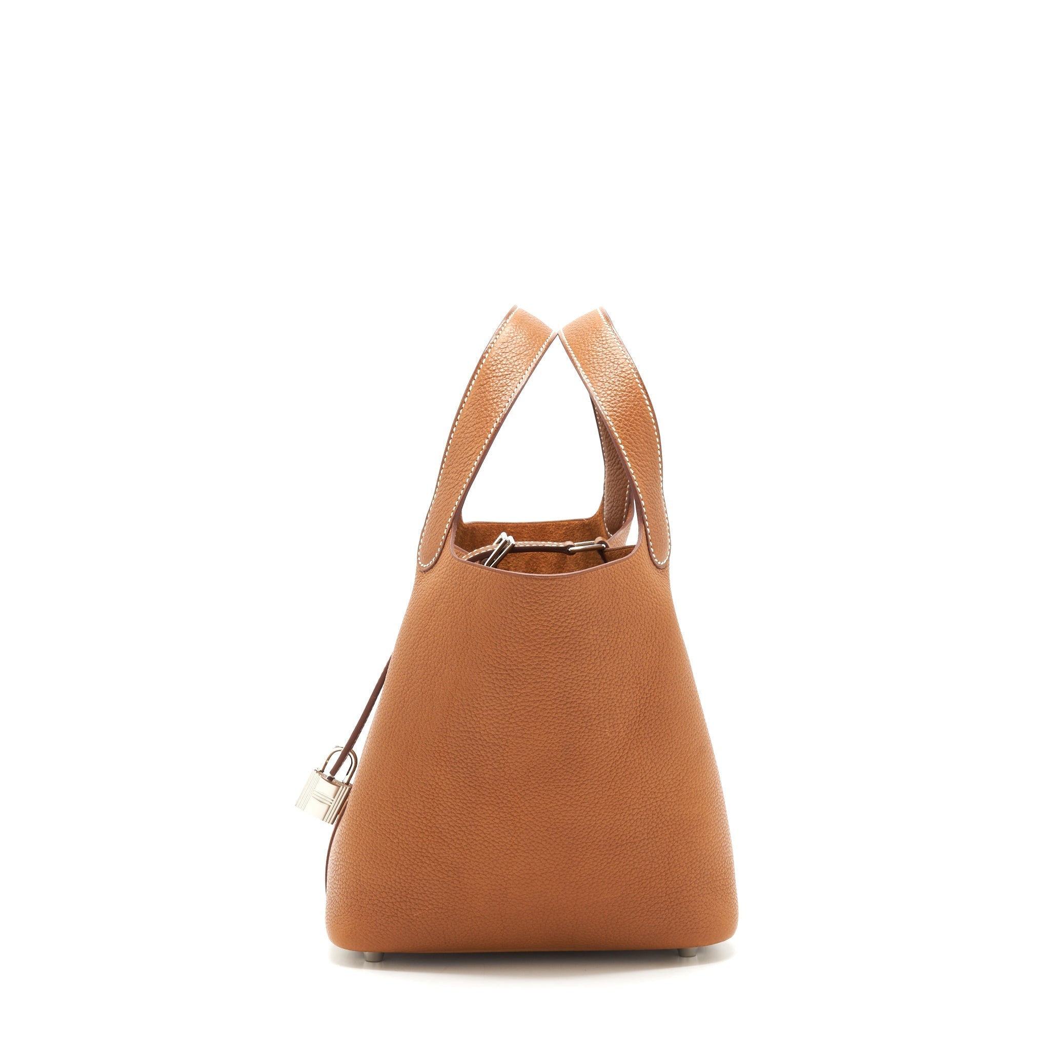 HERMES PICOTIN 18 LOCK BAG BARENIA FAUBOURG CALFSKIN GOLD SHW