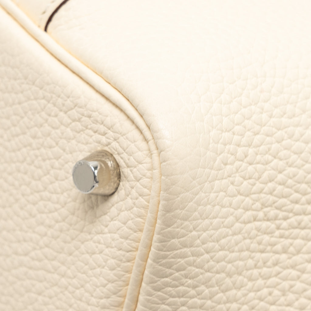 HERMES PICOTIN 18 LOCK BAG CLEMENCE NATA/JAUNE POUSSIN SHW
