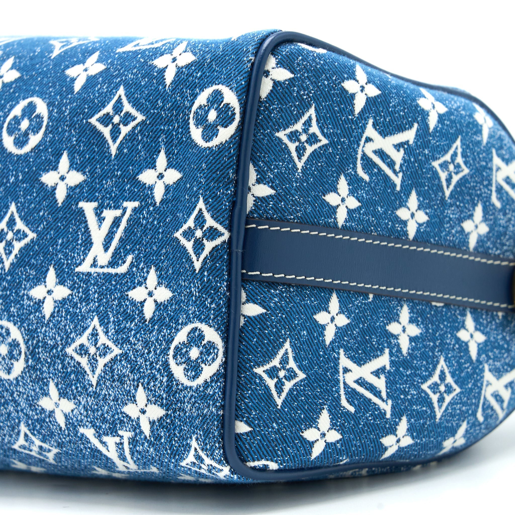 LOUIS VUITTON LIMITED EDITION SPEEDY BANDOULIERE 25 DENIM BLUE GHW (NEW VERSION)