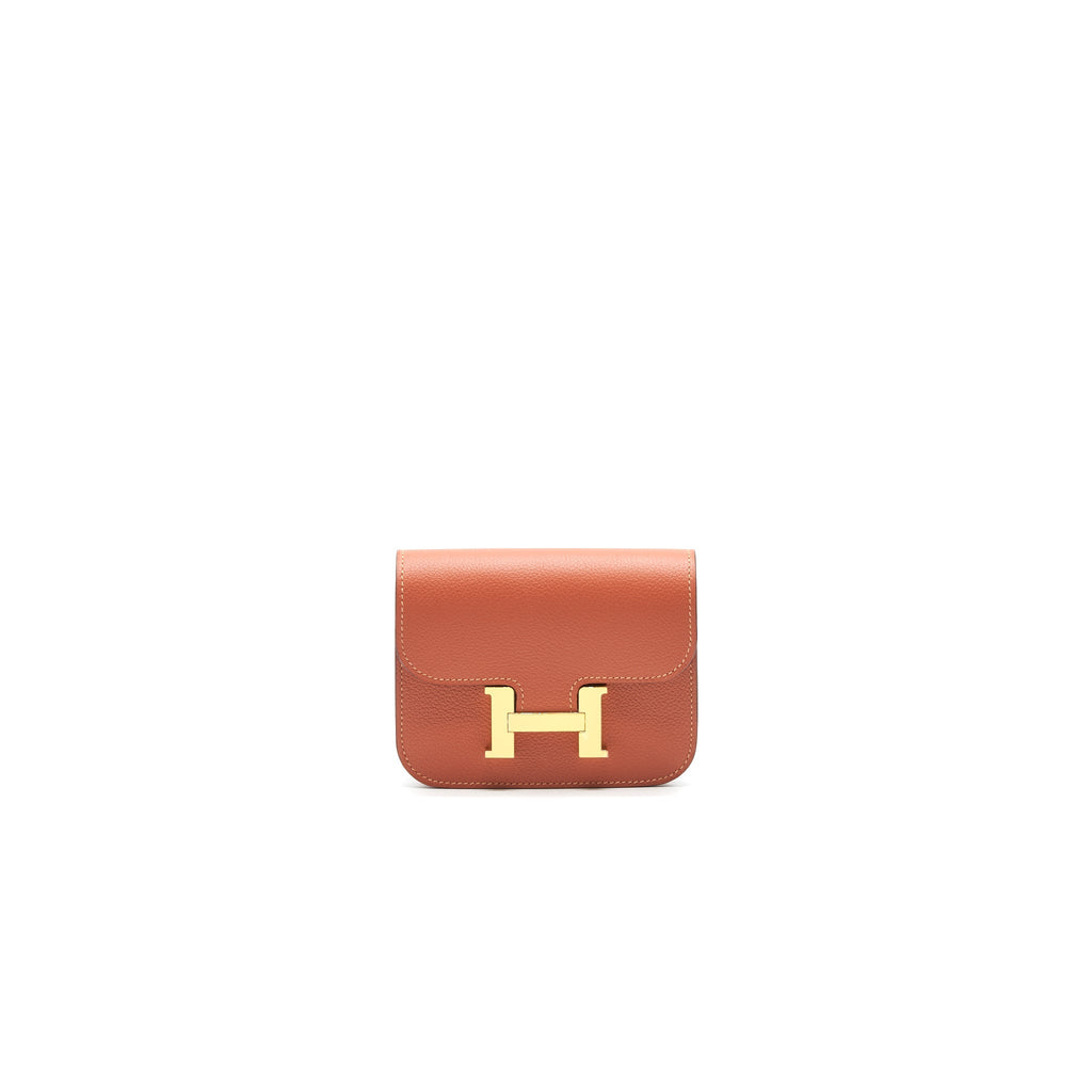 HERMES SLIM WALLET EVERCOLOR BLUSH/ BLUE FRIDA GHW