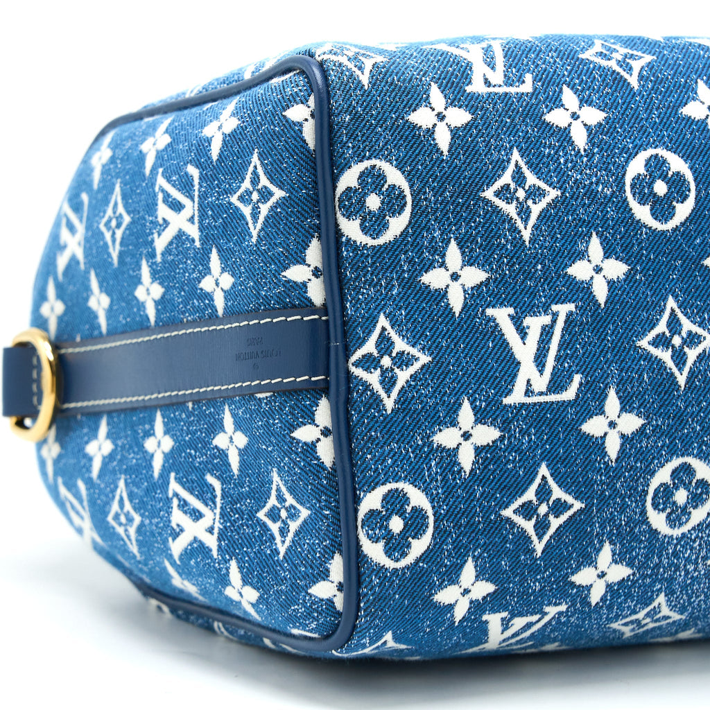 LOUIS VUITTON LIMITED EDITION SPEEDY BANDOULIERE 25 DENIM BLUE GHW (NEW VERSION)