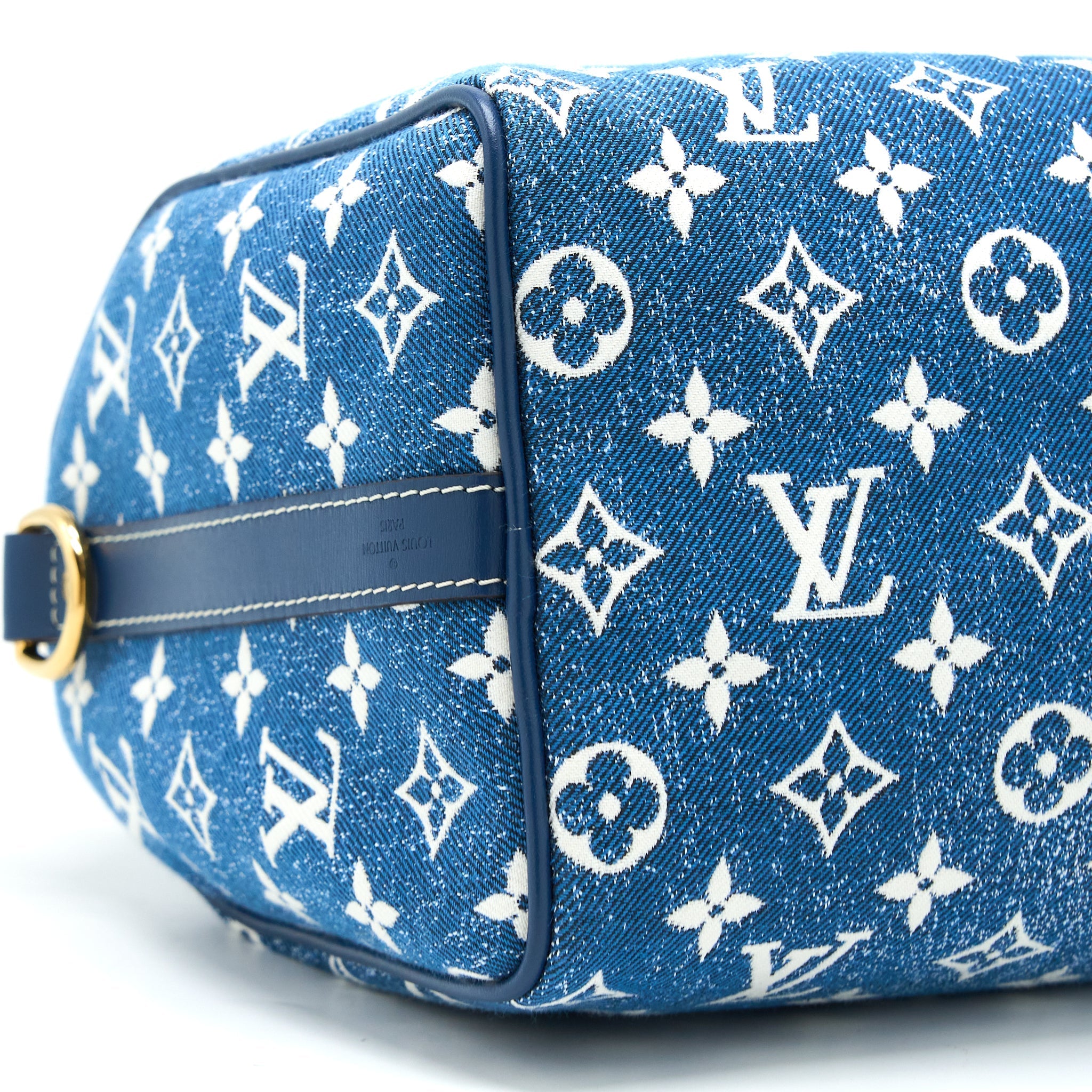LOUIS VUITTON LIMITED EDITION SPEEDY BANDOULIERE 25 DENIM BLUE GHW (NEW VERSION)