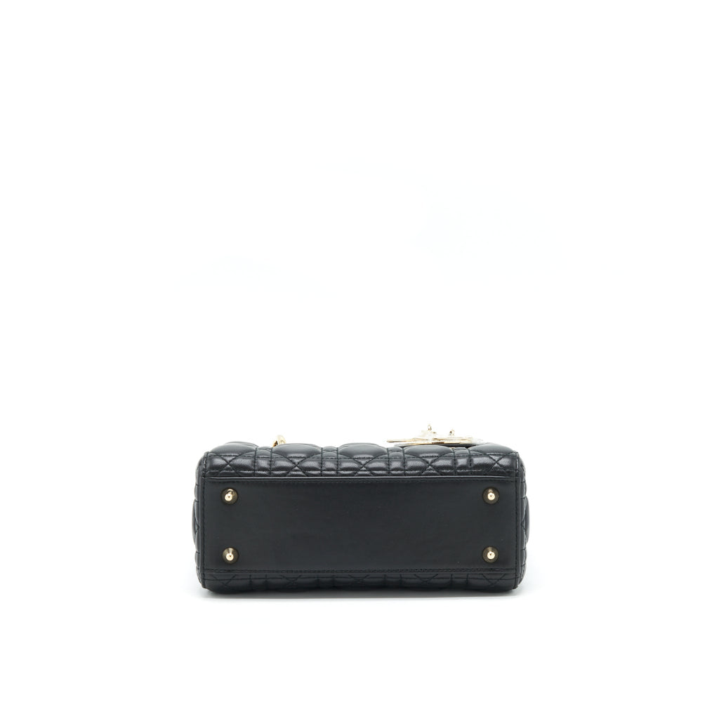 DIOR LADY DIOR SMALL MY ABC BAG LAMBSKIN BLACK LGHW