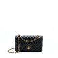 CHANEL CLASSIC DOUBLE FLAP BAG LAMBSKIN BLACK GHW