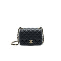 CHANEL MINI SQUARE LAMBSKIN BLACK LGHW SERIAL 29