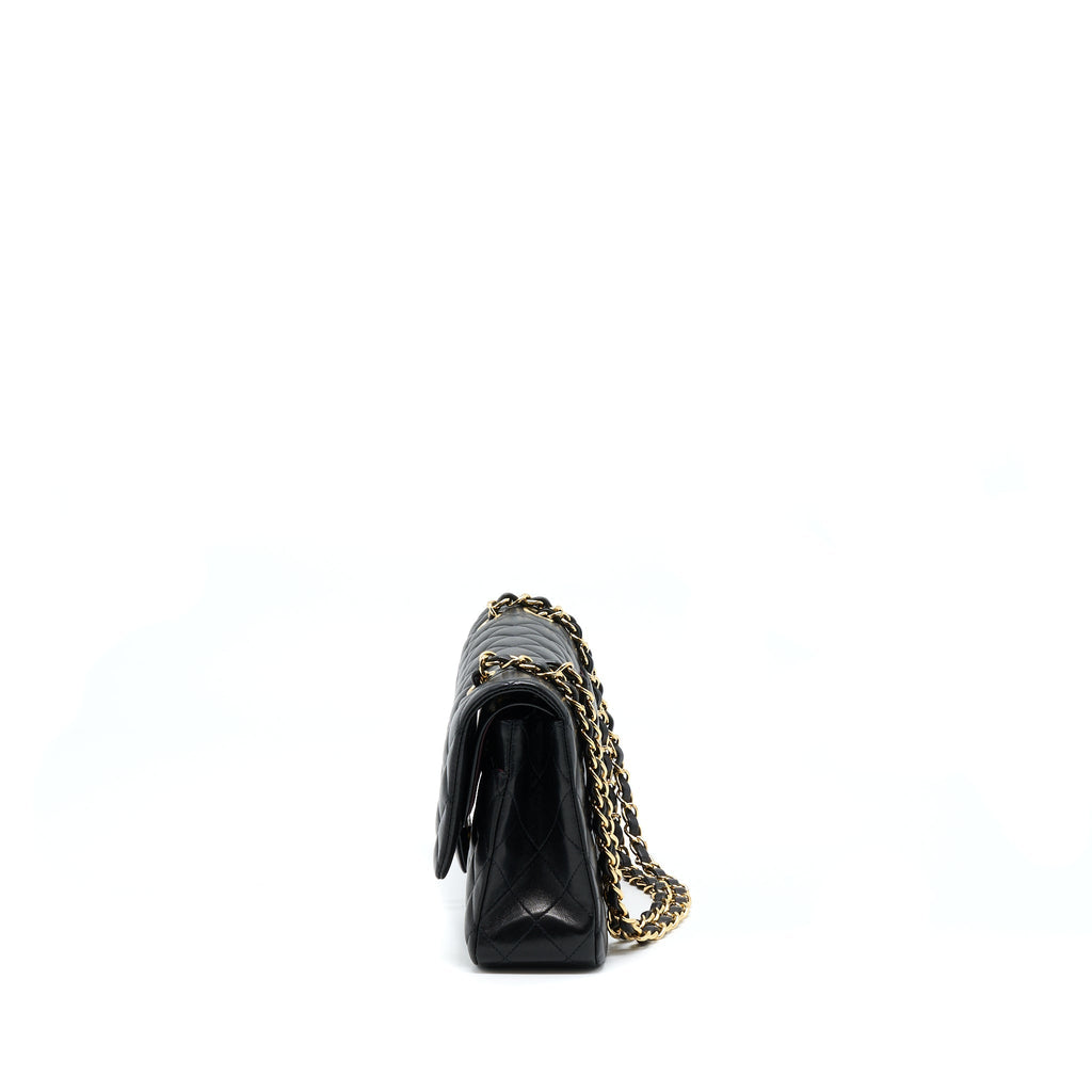 CHANEL CLASSIC DOUBLE FLAP BAG LAMBSKIN BLACK GHW