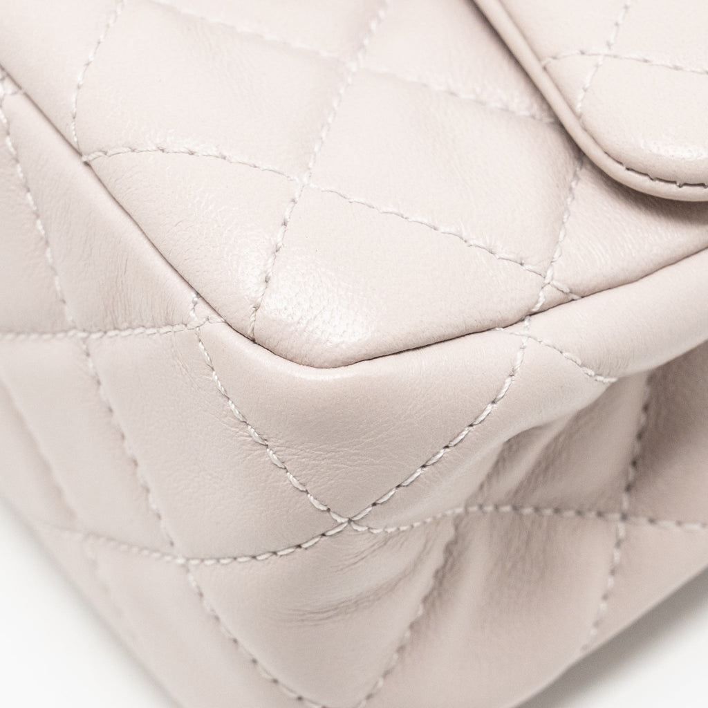 CHANEL PEARL CRUSH MINI SQUARE FLAP BAG LAMBSKIN LIGHT PURPLE GHW (MICROCHIP)