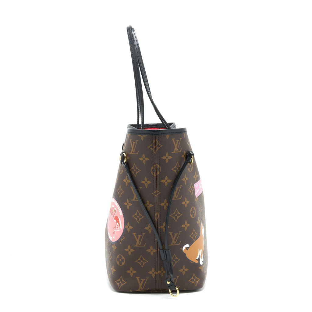 LOUIS VUITTON NEVERFULL MM MY LV WORLD TOUR MONOGRAM CANVAS/ BLACK