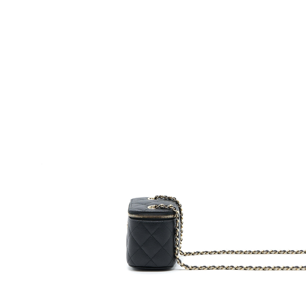 CHANEL MINI SQUARE VANITY CASE CAVIAR BLACK LGHW (MICROCHIP)