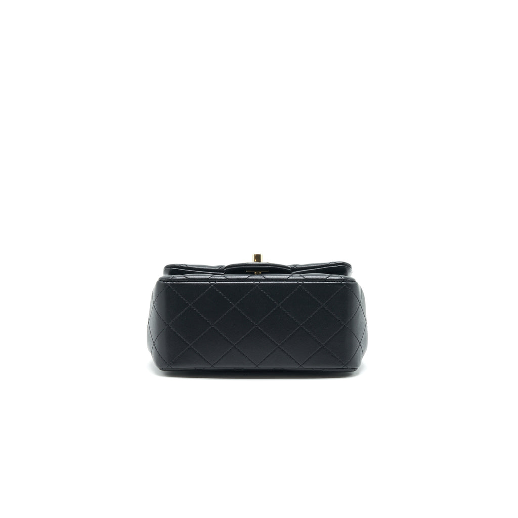 CHANEL MINI SQUARE LAMBSKIN BLACK LGHW SERIAL 29