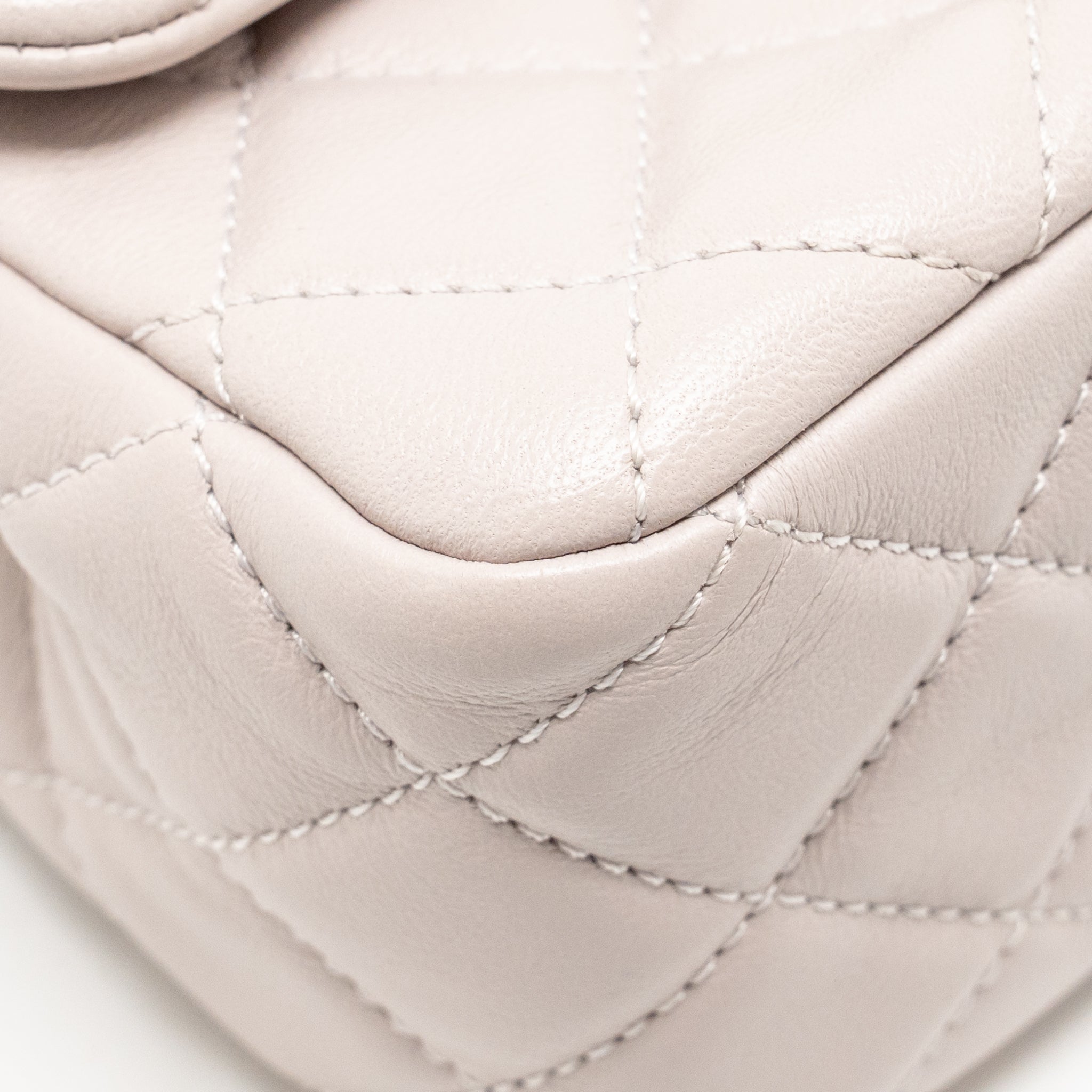 CHANEL PEARL CRUSH MINI SQUARE FLAP BAG LAMBSKIN LIGHT PURPLE GHW (MICROCHIP)