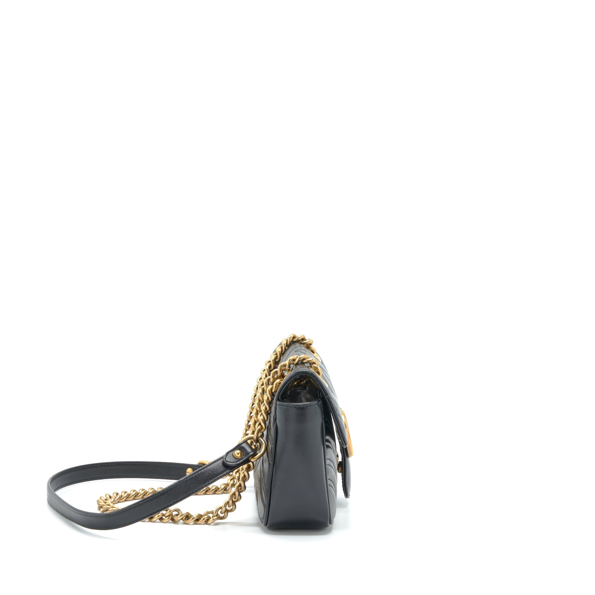 GUCCI MINI MARMONT MATELASSE BAG BLACK GHW