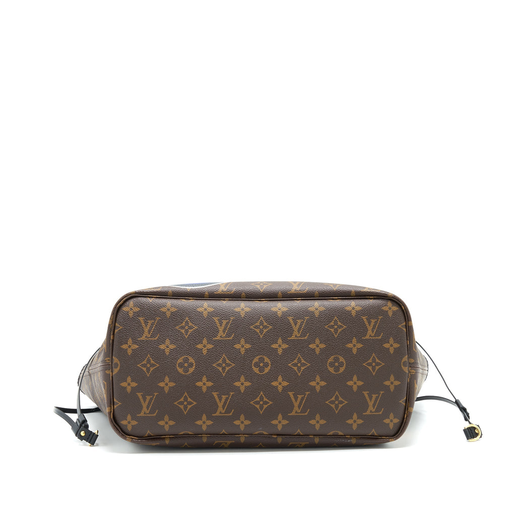 LOUIS VUITTON NEVERFULL MM MY LV WORLD TOUR MONOGRAM CANVAS/ BLACK