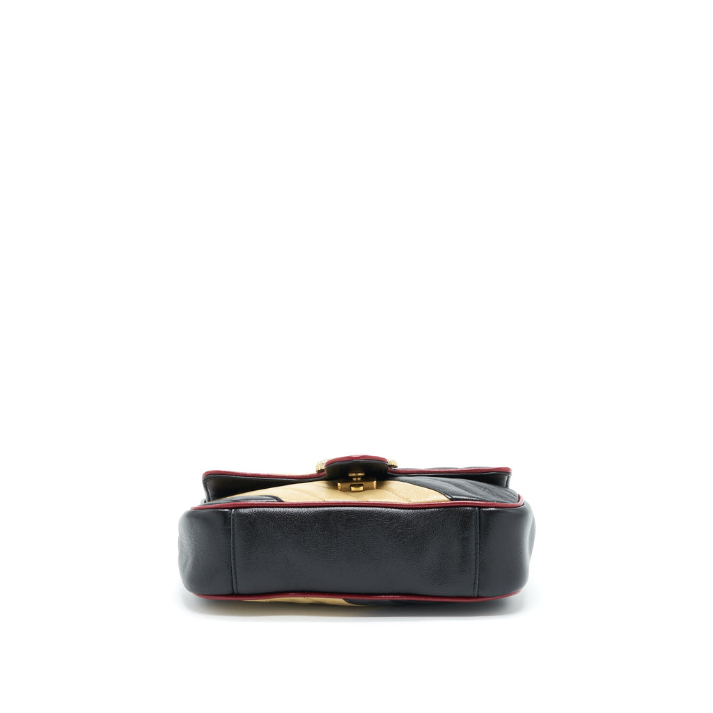 GUCCI MINI GG MARMONT FLAP BAG LIMITED EDITION MULTICOLOR GHW