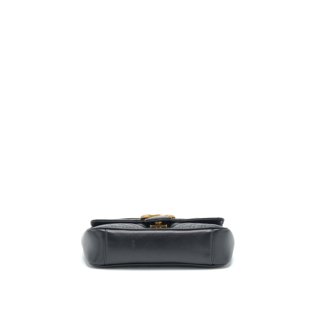 GUCCI MINI MARMONT MATELASSE BAG BLACK GHW