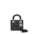 DIOR MINI LADY DIOR SATIN BLACK WITH CRYSTAL BLACK SHW