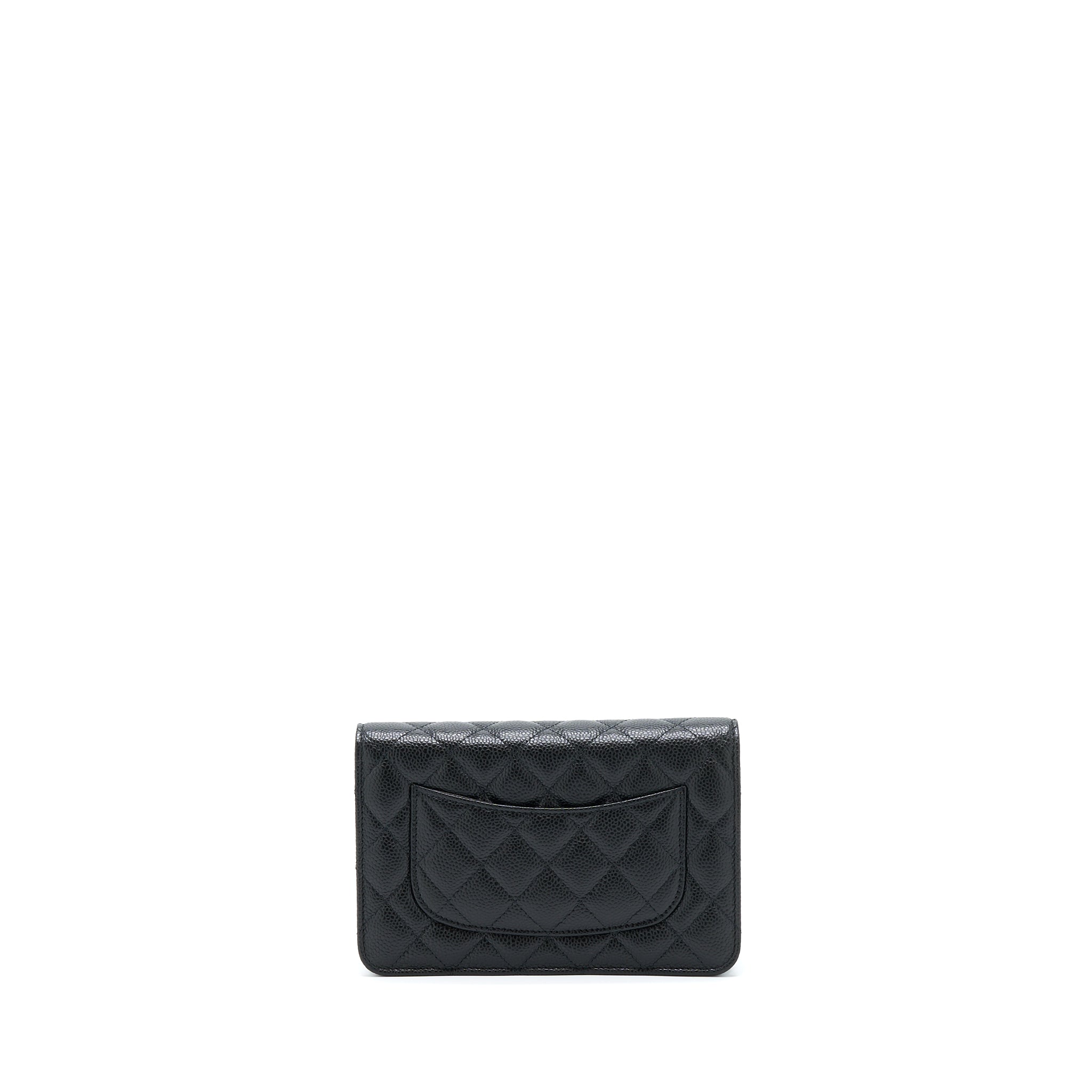 CHANEL CLASSIC WALLET ON CHAIN CAVIAR BLACK GHW (MICROCHIP)