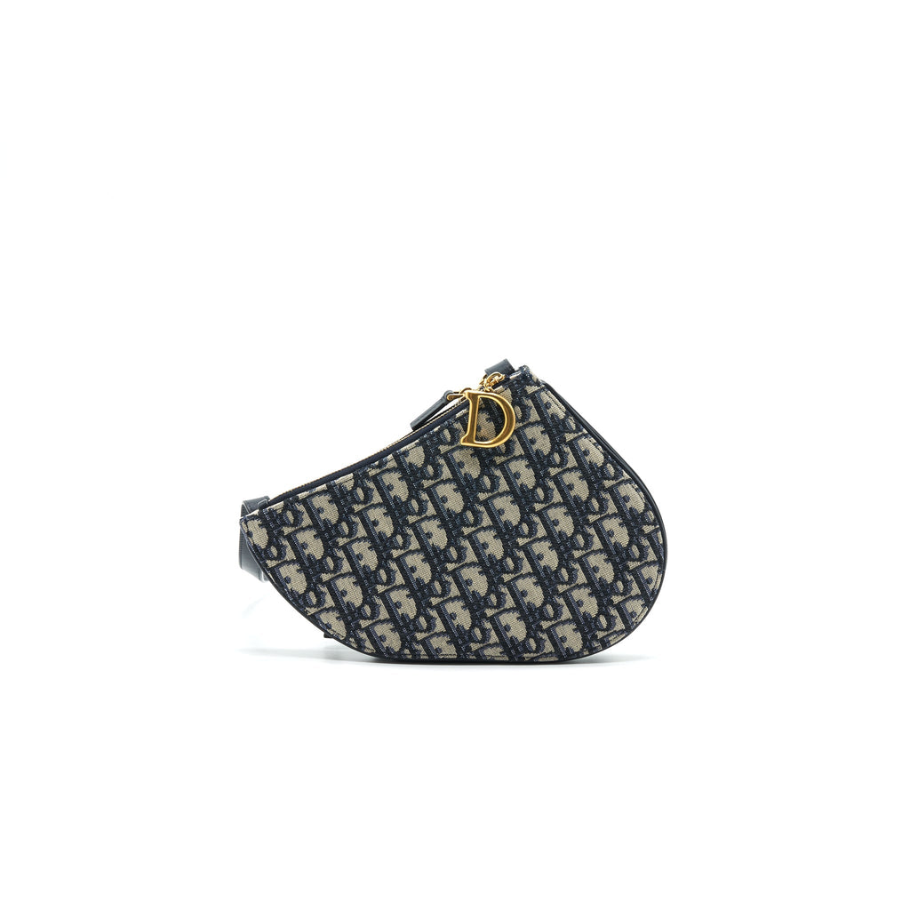 CHRISTIAN DIOR SADDLE POUCH NAVY