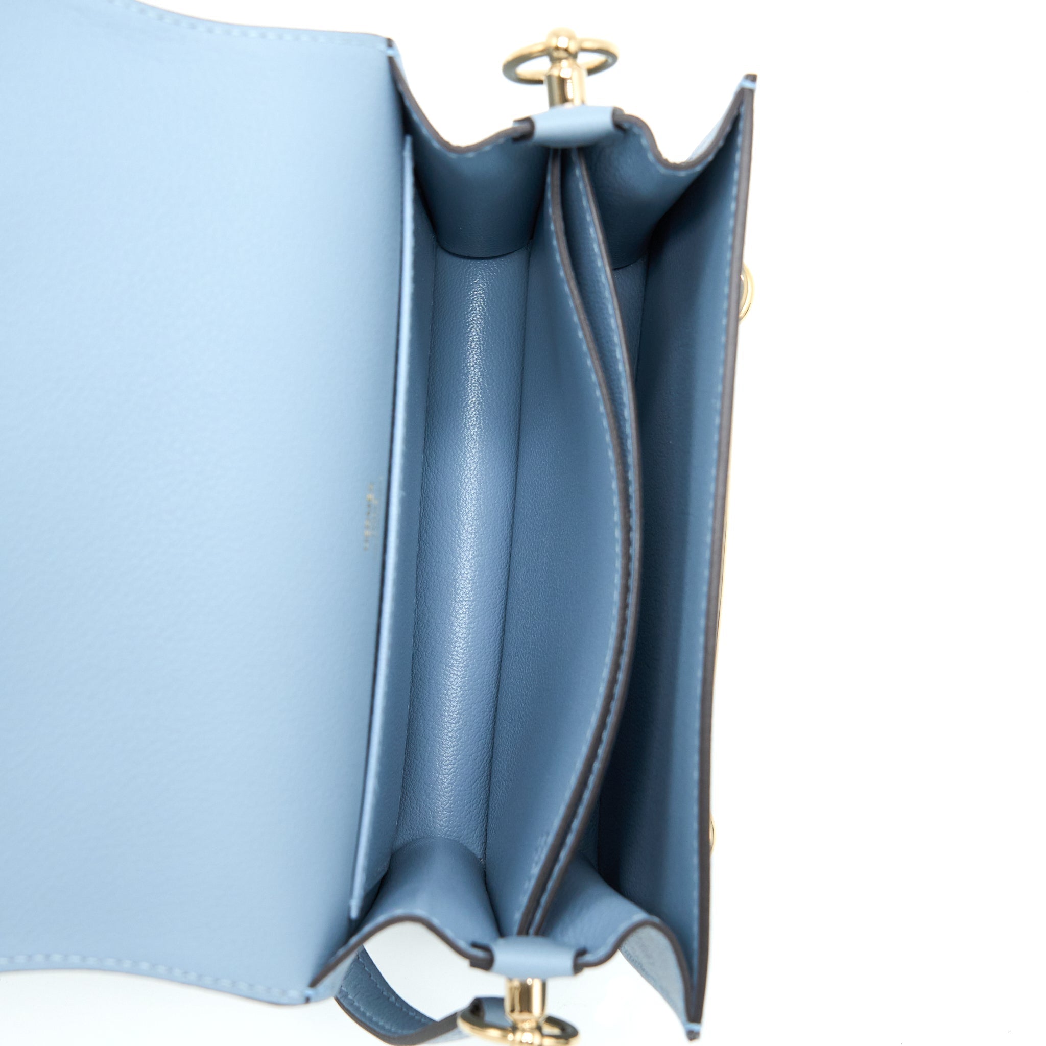 HERMES MINI ROULIS EVERCOLOR BLEU LIN GHW
