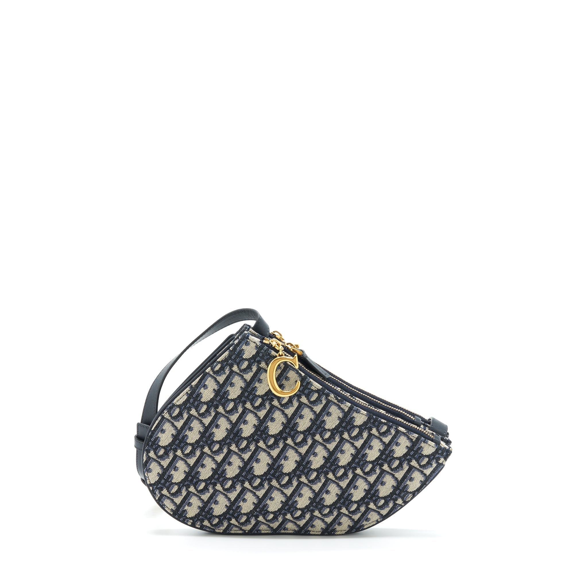 DIOR SADDLE POUCH BLUE OBLIQUE CANVAS GHW
